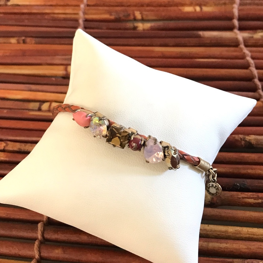 J. Crew Bracelet with Rhinestones on braided rope